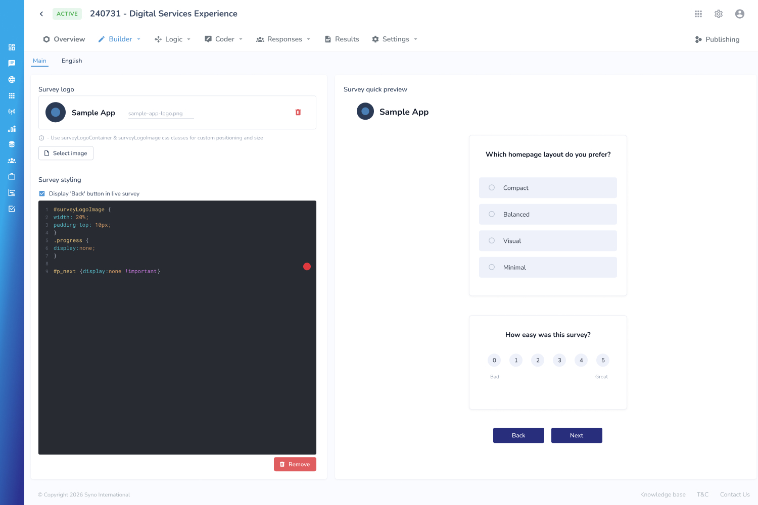 Customizing survey design